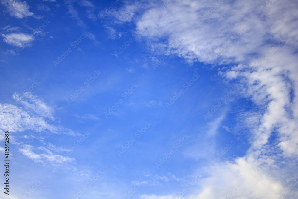Fototapeta premium landscape of beautiful sky and streaky cloud in morning ; Songkhla southern of Thailand