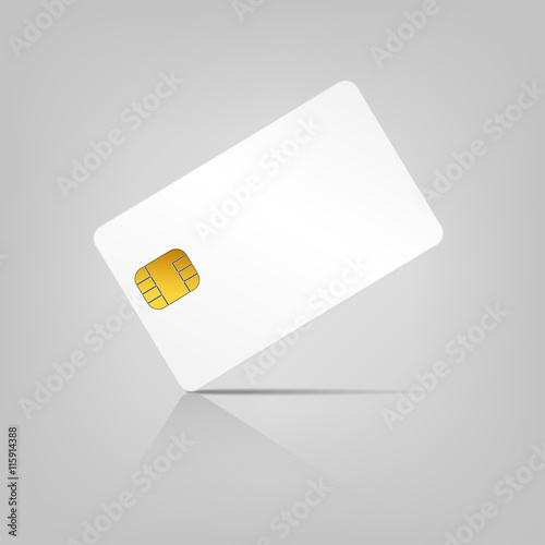 White blank credit card or smart card, Vector illustration