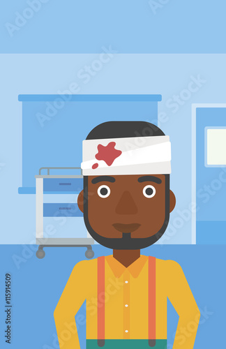 Man with injured head.