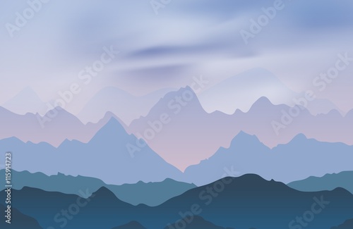 Nature landscape with mountain peaks