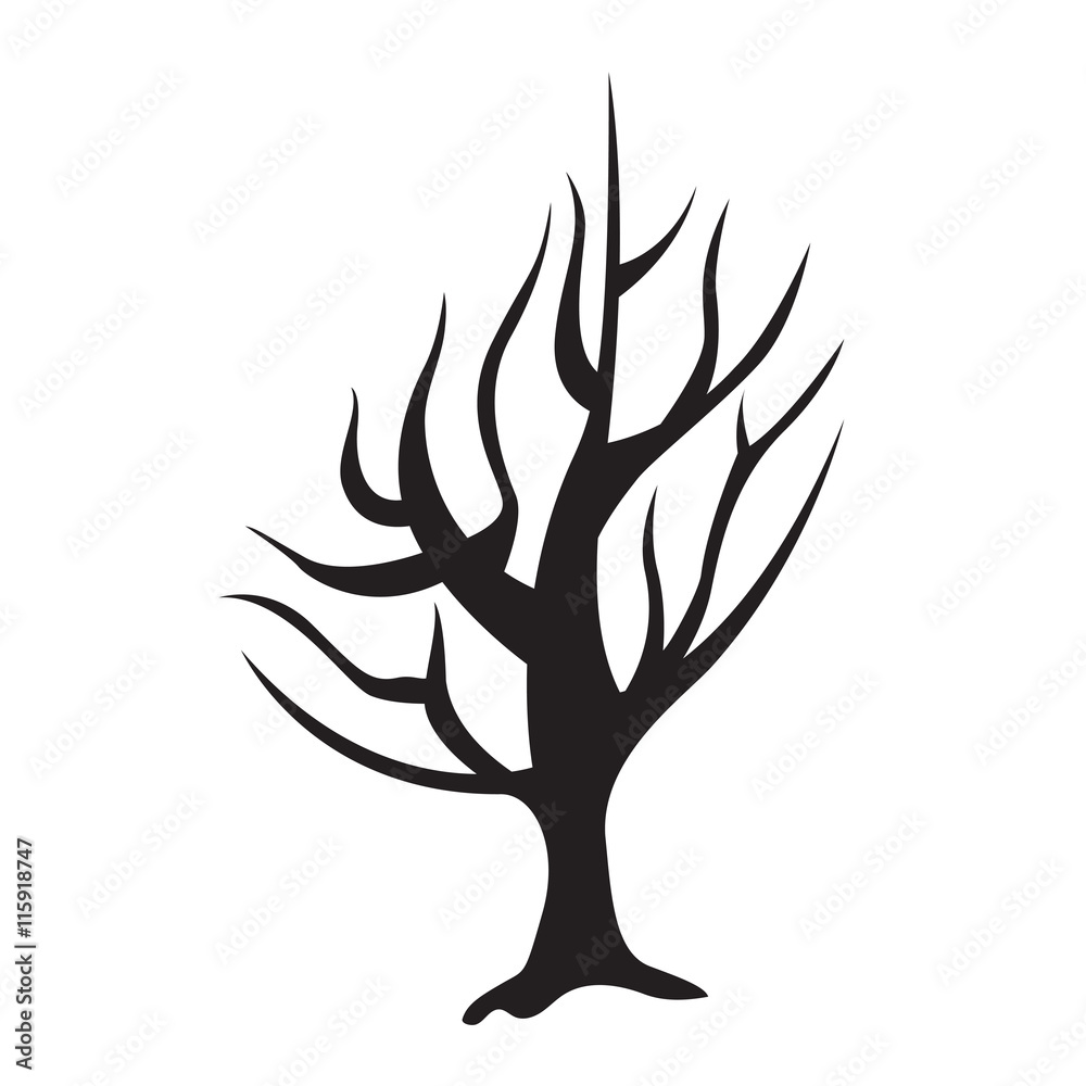 Tree silhouette isolated illustration Tree silhouette isolated illustration