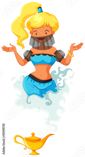 Genie coming out of the lamp