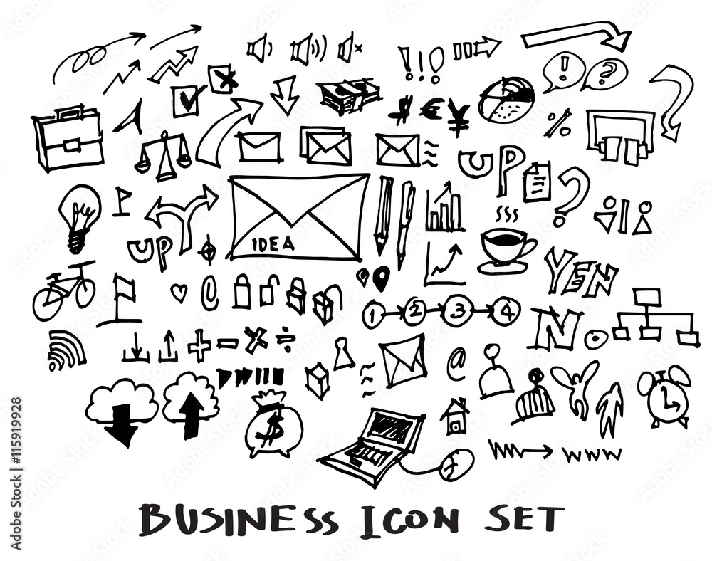 Business doodles sketch vector ink eps10 Business doodles sketch vector ink eps10
