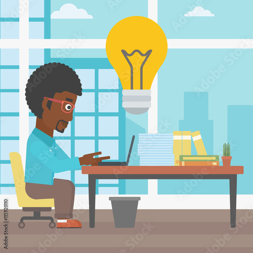 Successful business idea vector illustration.