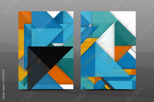 Colorful geometric A4 business print template