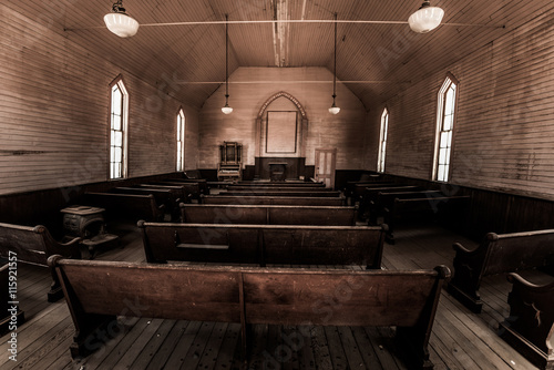 Inside an Old Church Bodie Mining Town California