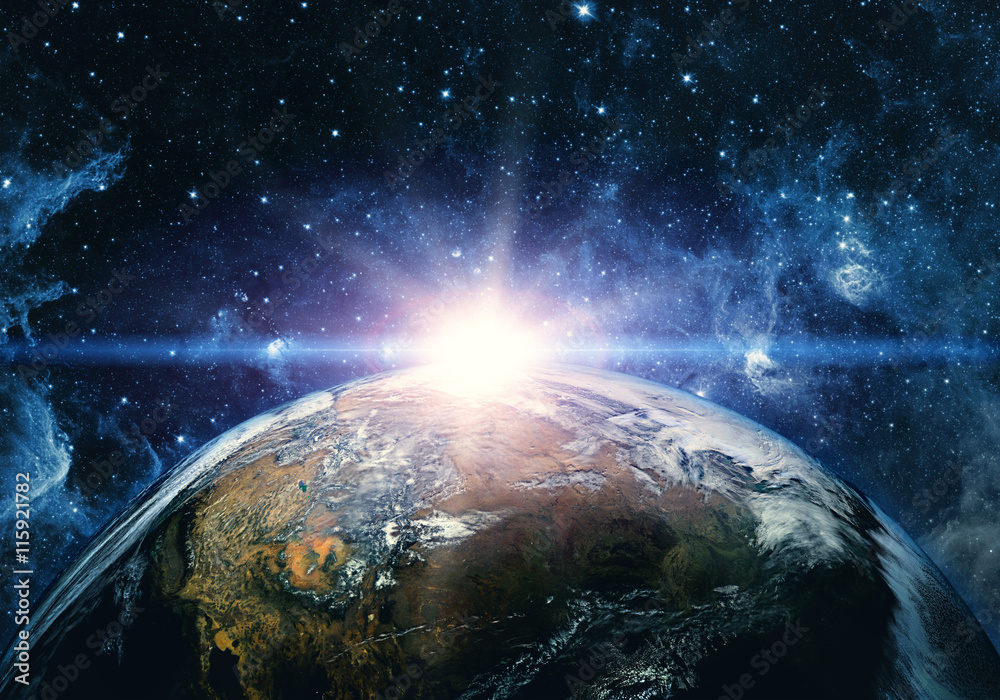 Obraz premium Widok Ziemi z kosmosu. Elementy tego zdjęcia dostarczone przez NASA