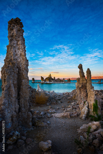 Mono Lake South Tufa after Sunset Vertical Composition