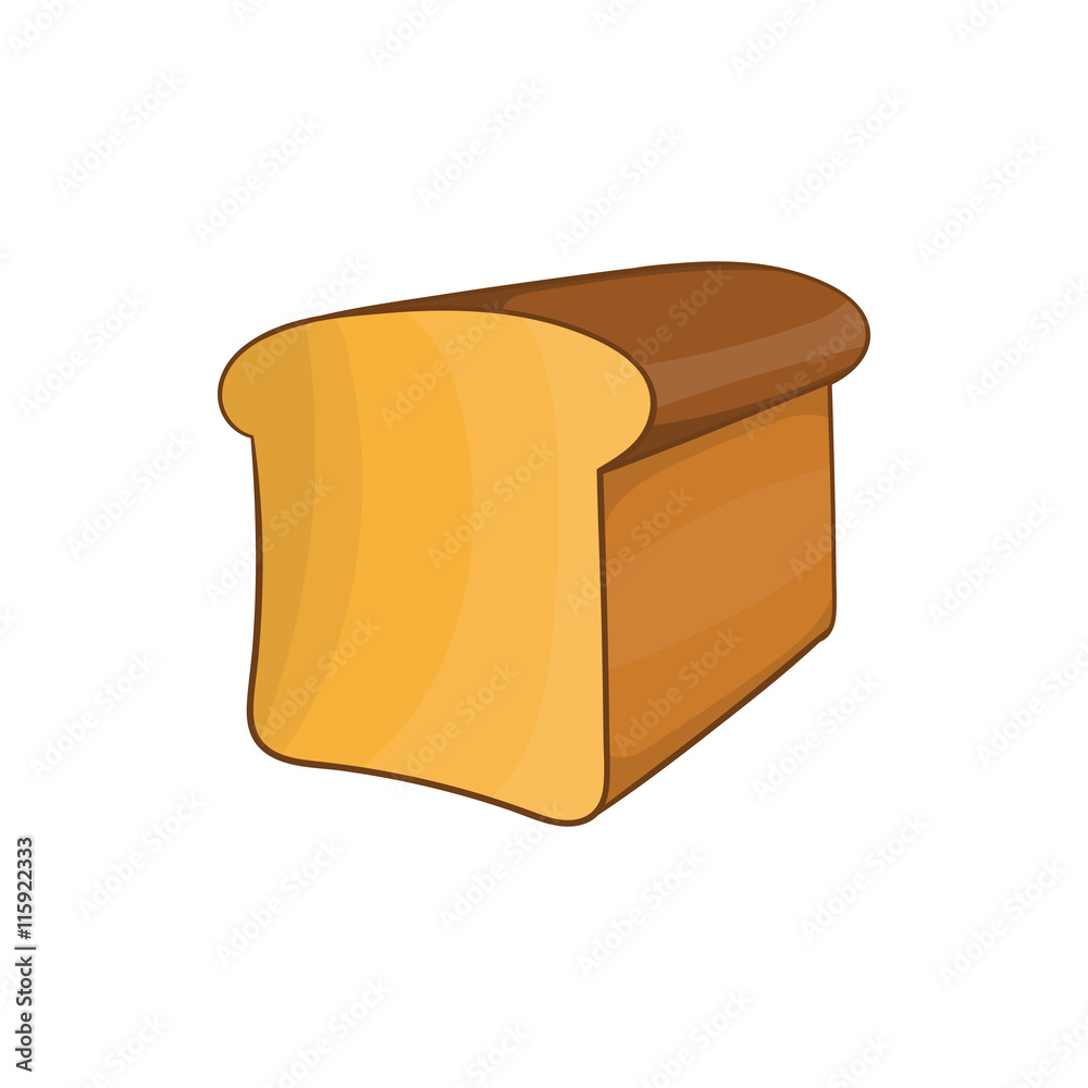 Bread icon in cartoon style on a white background Bread icon in cartoon style on a white background