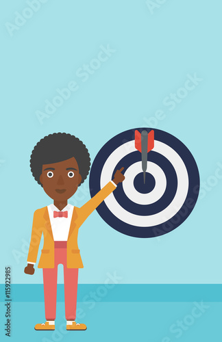 Achievement of business goal vector illustration.