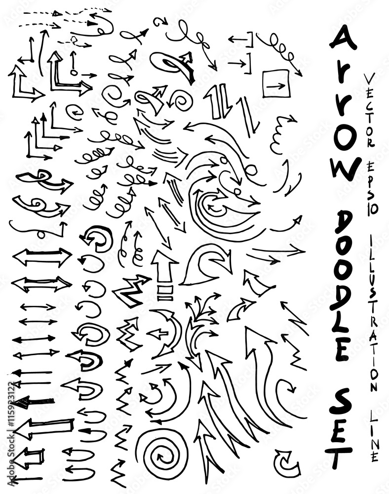 Obraz premium Vector hand drawn arrows set eps10