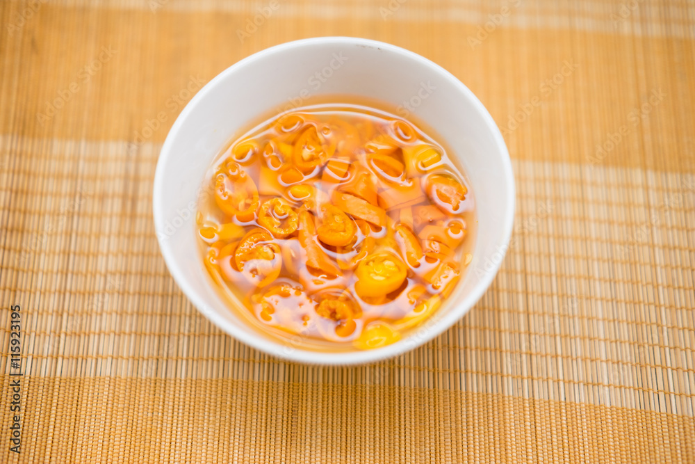 pickled chillies, spices of Thai food pickled chillies, spices of Thai food