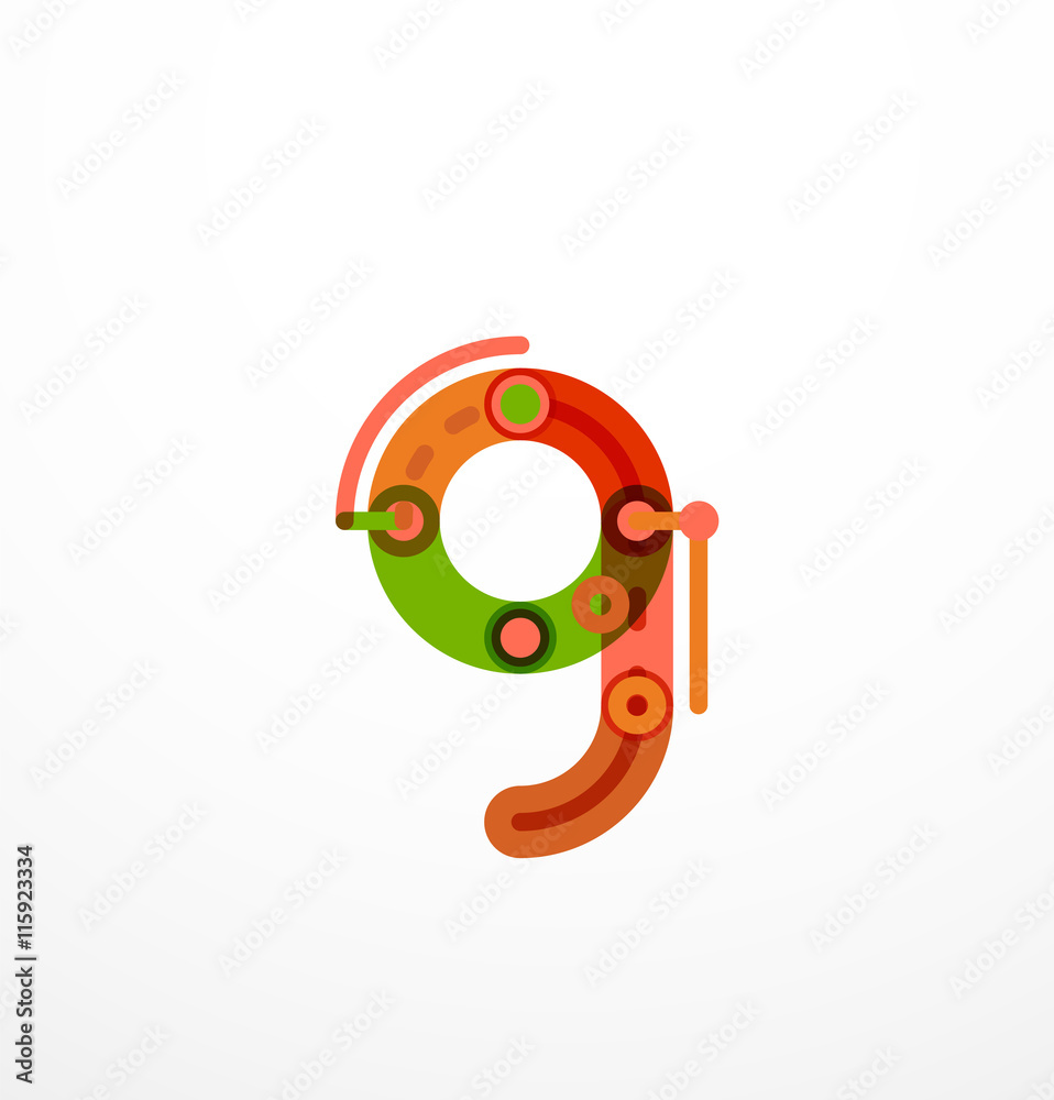 Colorful funny cartoon letter icon