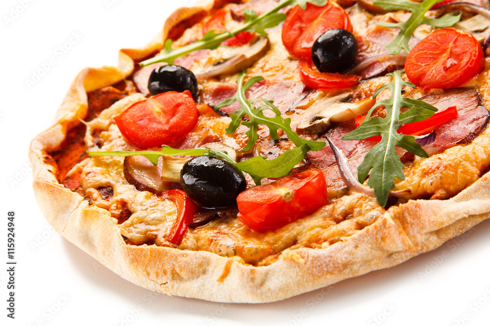 Pizza on white background Pizza on white background