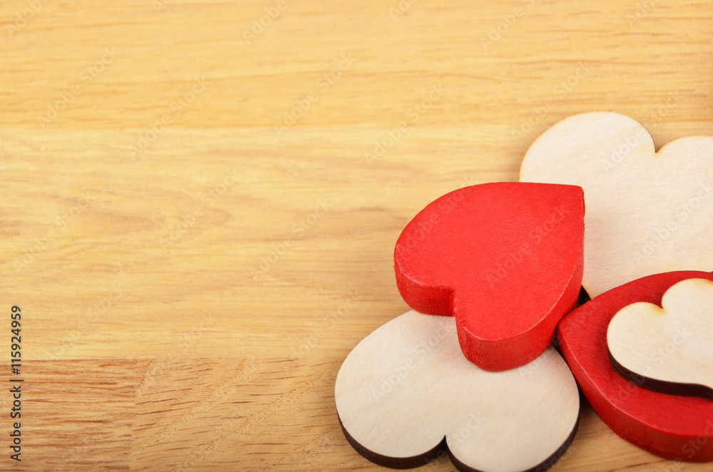 Fototapeta premium Heart on wooden background