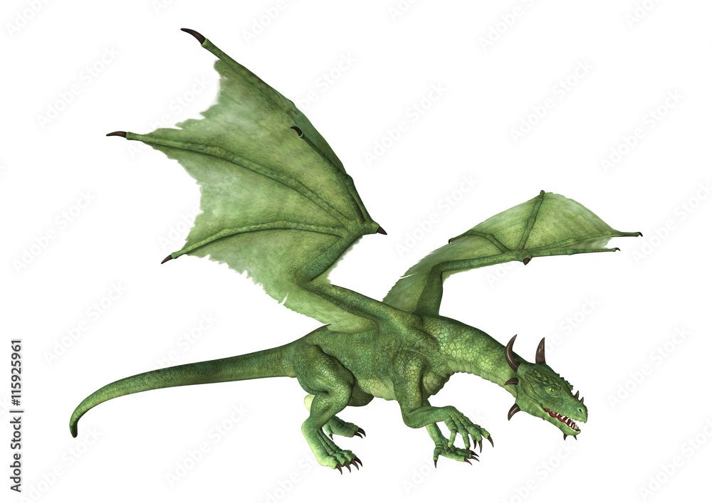 Fototapeta premium 3D renderowania Fantasy Dragon na białym tle