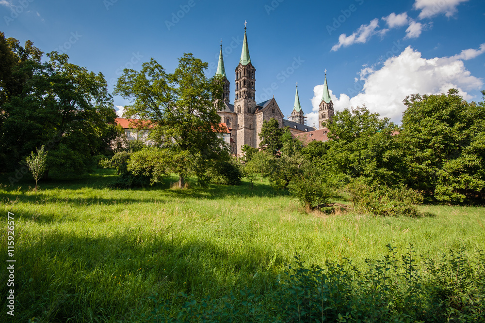 View to the famouse cathedral in Bamberg