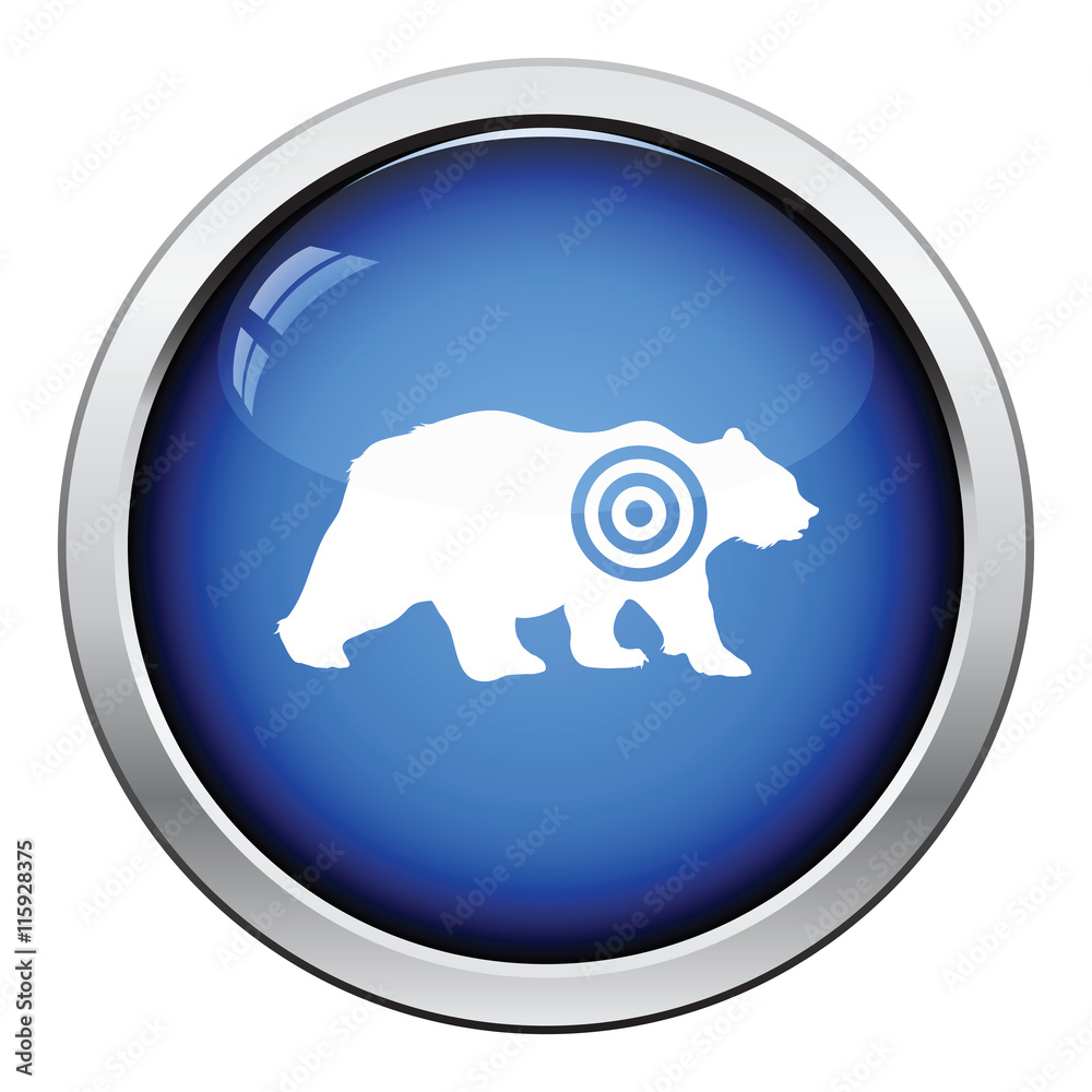 Bear silhouette with target icon Bear silhouette with target icon