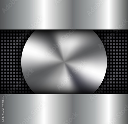 Background metallic, circular metallic vector plate