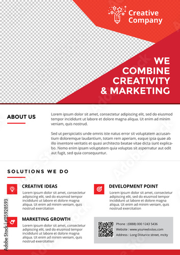 corporate business flyer template red