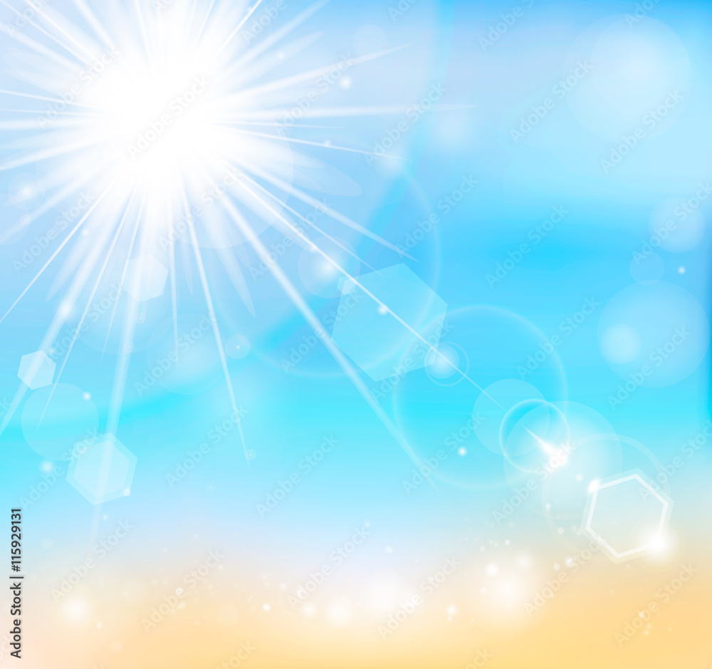 Hot Summer, Sky view poster. Vector background Hot Summer, Sky view poster. Vector background