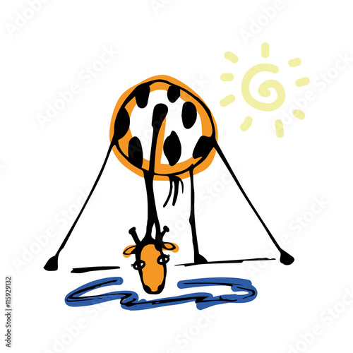Giraffe at the watering