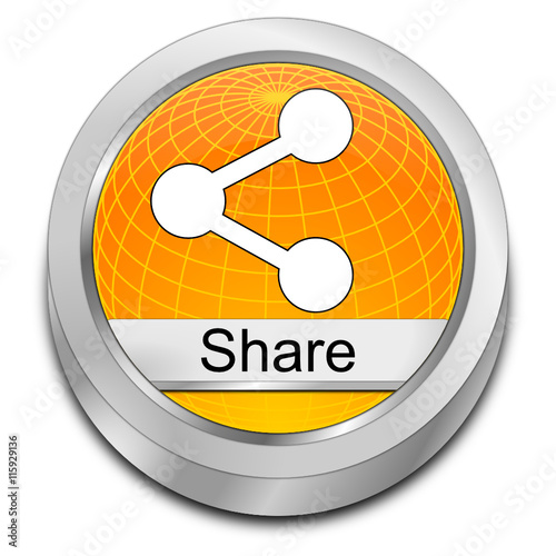 Share Button - 3D illustration
