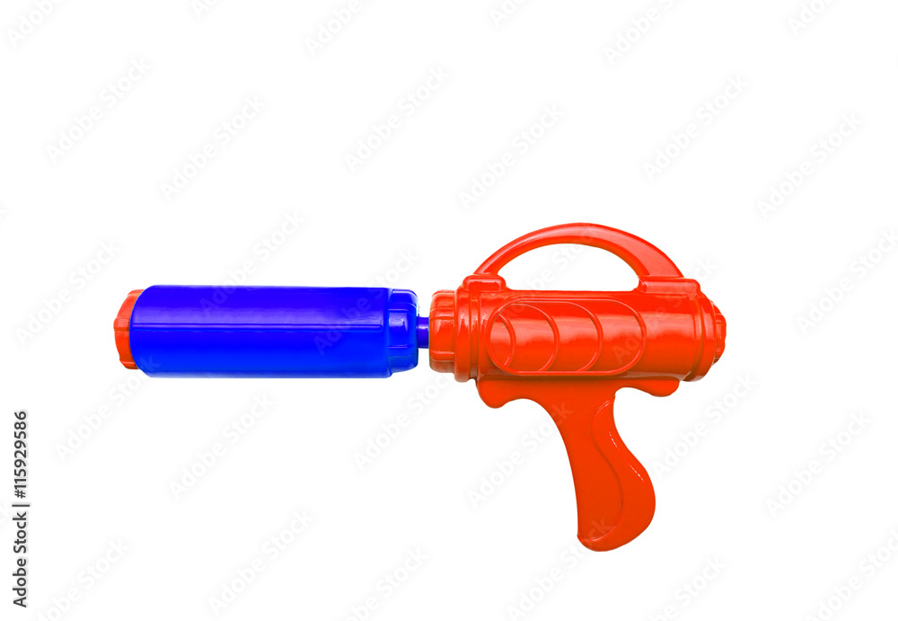 Plastic water gun isolated on white background Plastic water gun isolated on white background