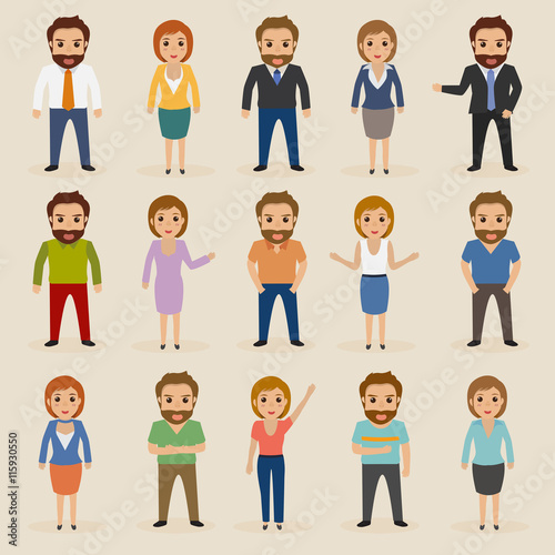 set of hipster people character