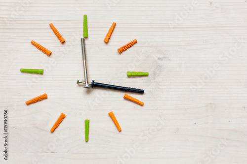 Wallpaper Mural screws and dowels closeup on white background Torontodigital.ca