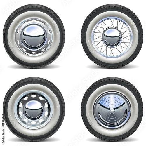 Vector Retro Car Wheels