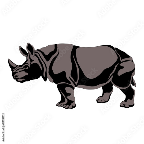 adult black gray  rhino silhouette