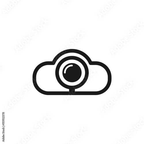 Icon. Logo for download to the cloud. Video. Lens.