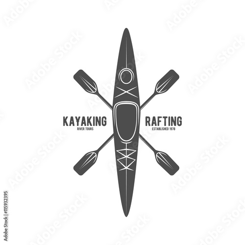 vintage rafting label badge or logotype