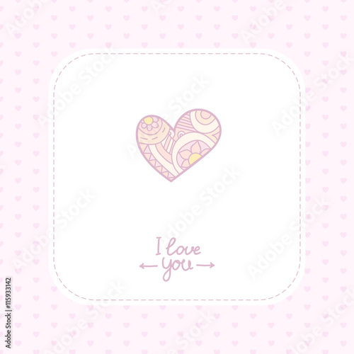 Valentine's Day doodles. Romantic hand drawn elements.Vector. Valentines day card