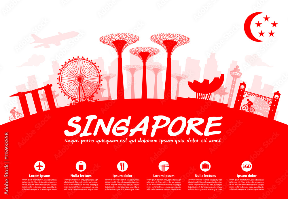 Fototapeta premium Piękne zabytki podróży Singapur.