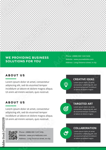 professional corporate and business flyer template regular box green
