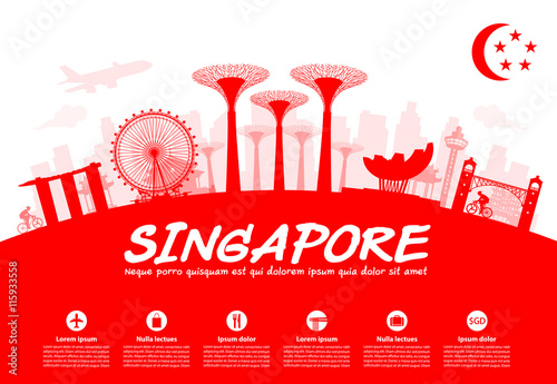 Beautiful Singapore Travel Landmarks.