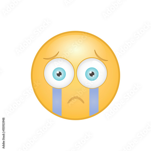 Forlorn teary eyed emoticon