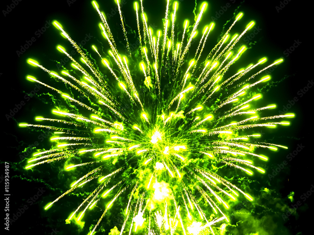 Obraz premium Close-up beautiful fireworks