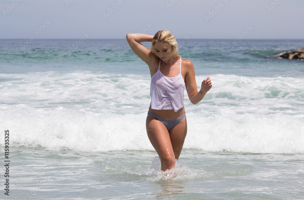 Enjoying A Refreshing Swim In The Sea Enjoying A Refreshing Swim In The Sea