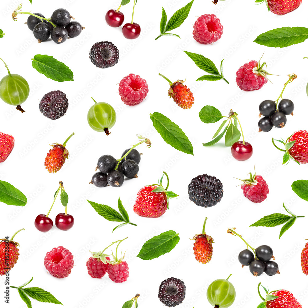 Seamless pattern of ripe berries Seamless pattern of ripe berries