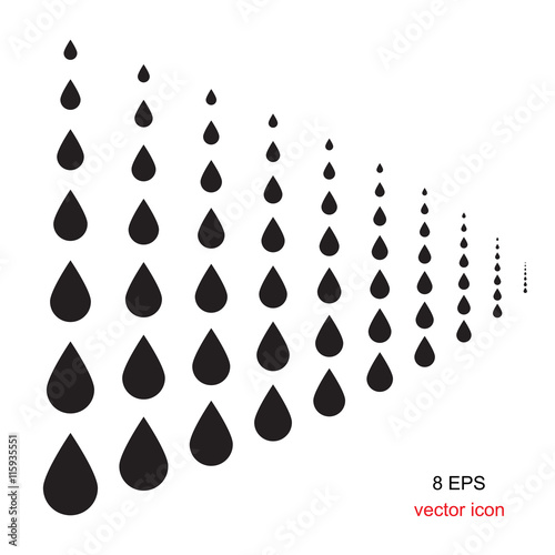 black drop icon on a white background
