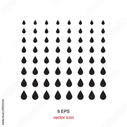 black drop icon on a white background