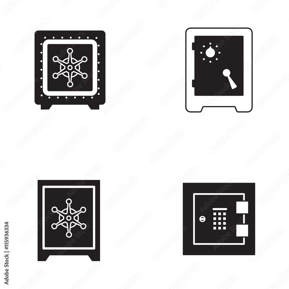 Obraz premium Simple black icon of safe