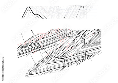  drawing, geology, coal seams, coal mine. Pattern mining