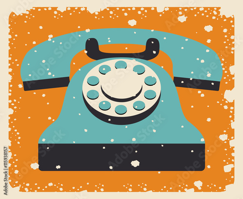 old telephone poster isolated icon design, vector illustration  graphic 
