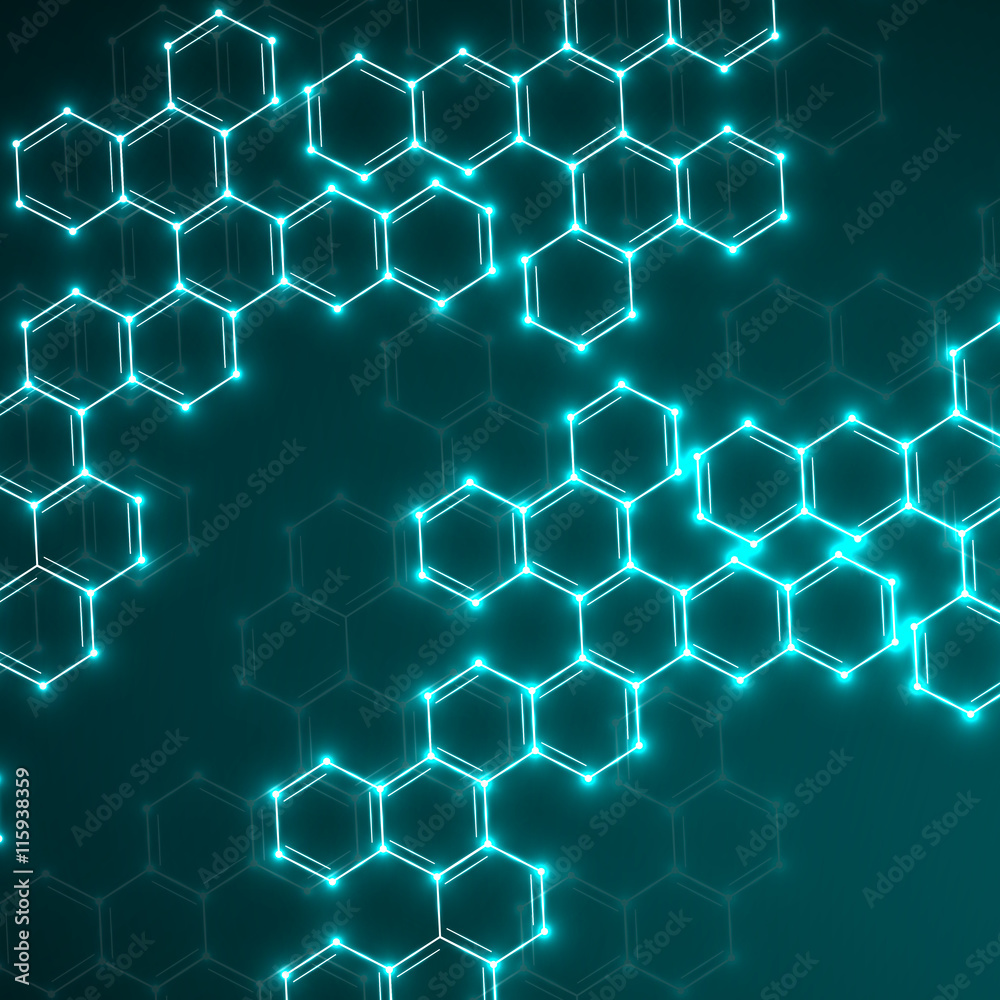 Abstract molecule of DNA. Neon style background Abstract molecule of DNA. Neon style background