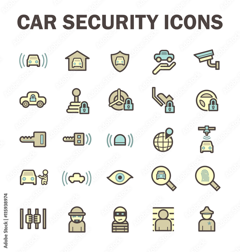 Car security icon Car security icon
