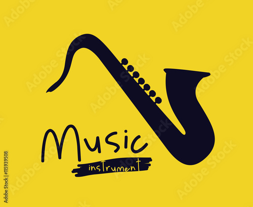 saxophone instrument isolated icon design, vector illustration  graphic 